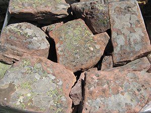 Red Rodeno Block with Moss